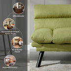 COOLMORE Linen/Microsuede/Teddy Loveseats Convertible Sleeper Sofa with metal feet