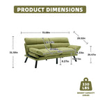 COOLMORE Linen/Microsuede/Teddy Loveseats Convertible Sleeper Sofa with metal feet