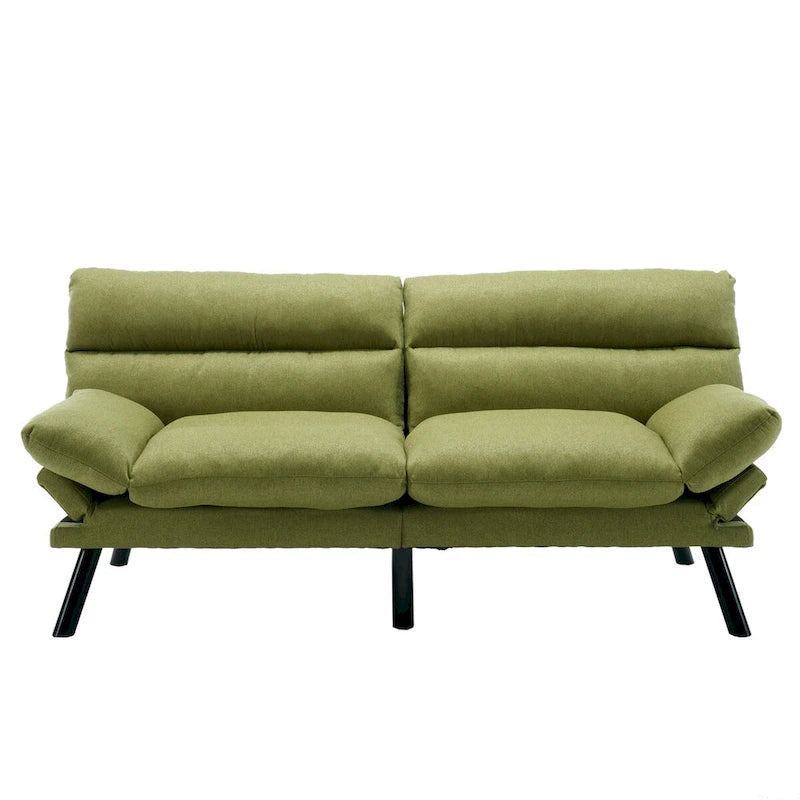 COOLMORE Linen/Microsuede/Teddy Loveseats Convertible Sleeper Sofa with metal feet