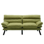 COOLMORE Linen/Microsuede/Teddy Loveseats Convertible Sleeper Sofa with metal feet