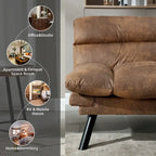 COOLMORE Linen/Microsuede/Teddy Loveseats Convertible Sleeper Sofa with metal feet