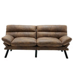 COOLMORE Linen/Microsuede/Teddy Loveseats Convertible Sleeper Sofa with metal feet