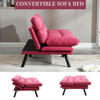 COOLMORE Linen/Microsuede/Teddy Loveseats Convertible Sleeper Sofa with metal feet
