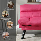 COOLMORE Linen/Microsuede/Teddy Loveseats Convertible Sleeper Sofa with metal feet
