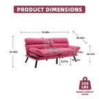 COOLMORE Linen/Microsuede/Teddy Loveseats Convertible Sleeper Sofa with metal feet