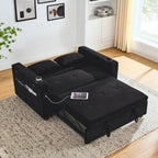 54 Pull-Out Sleeper Sofa Bed Double Seat Recliner Sofa Bed with Armrests with Storage and Side Pockets,with USB Power Outlet