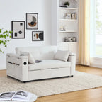 54 Pull-Out Sleeper Sofa Bed Double Seat Recliner Sofa Bed with Armrests with Storage and Side Pockets,with USB Power Outlet