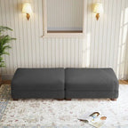 Set of 2 Upholstered Velvet Corduroy Ottoman