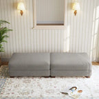 Set of 2 Upholstered Velvet Corduroy Ottoman