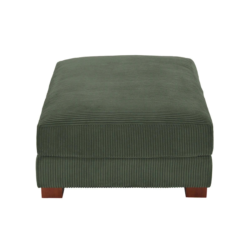 Set of 2 Upholstered Velvet Corduroy Ottoman