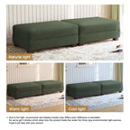 Set of 2 Upholstered Velvet Corduroy Ottoman