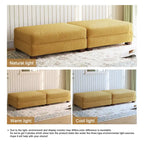Set of 2 Upholstered Velvet Corduroy Ottoman
