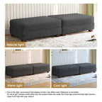 Set of 2 Upholstered Velvet Corduroy Ottoman