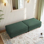 Set of 2 Upholstered Velvet Corduroy Ottoman