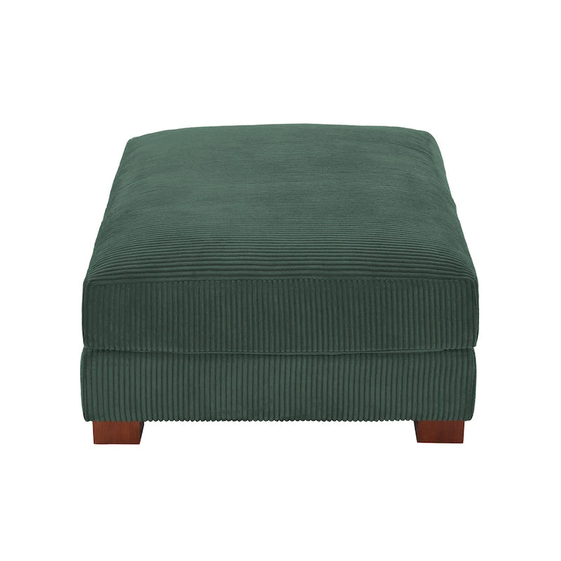 Set of 2 Upholstered Velvet Corduroy Ottoman