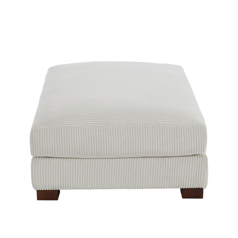 Set of 2 Upholstered Velvet Corduroy Ottoman