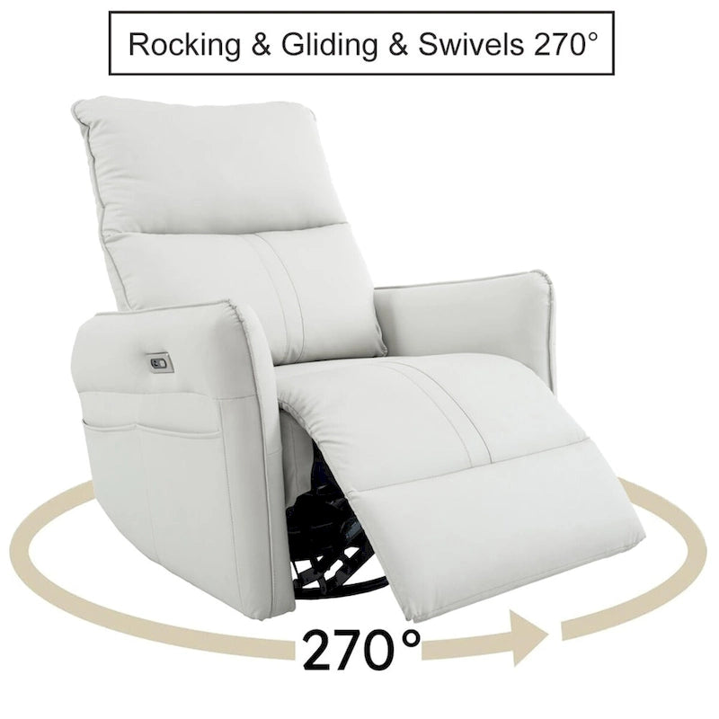 MERAX 270 Power Swivel Rocker Recliner Chair with USB Ports