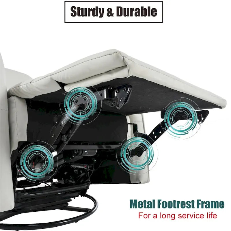 MERAX 270 Power Swivel Rocker Recliner Chair with USB Ports