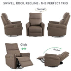 MERAX 270 Power Swivel Rocker Recliner Chair with USB Ports