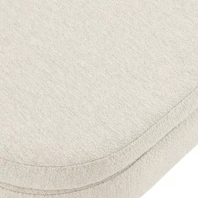 Ottoman Oval Storage Bench with Rubber Wood Legs - 43.5L x 16W x 16H