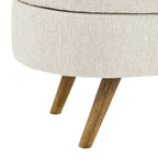 Ottoman Oval Storage Bench with Rubber Wood Legs - 43.5L x 16W x 16H