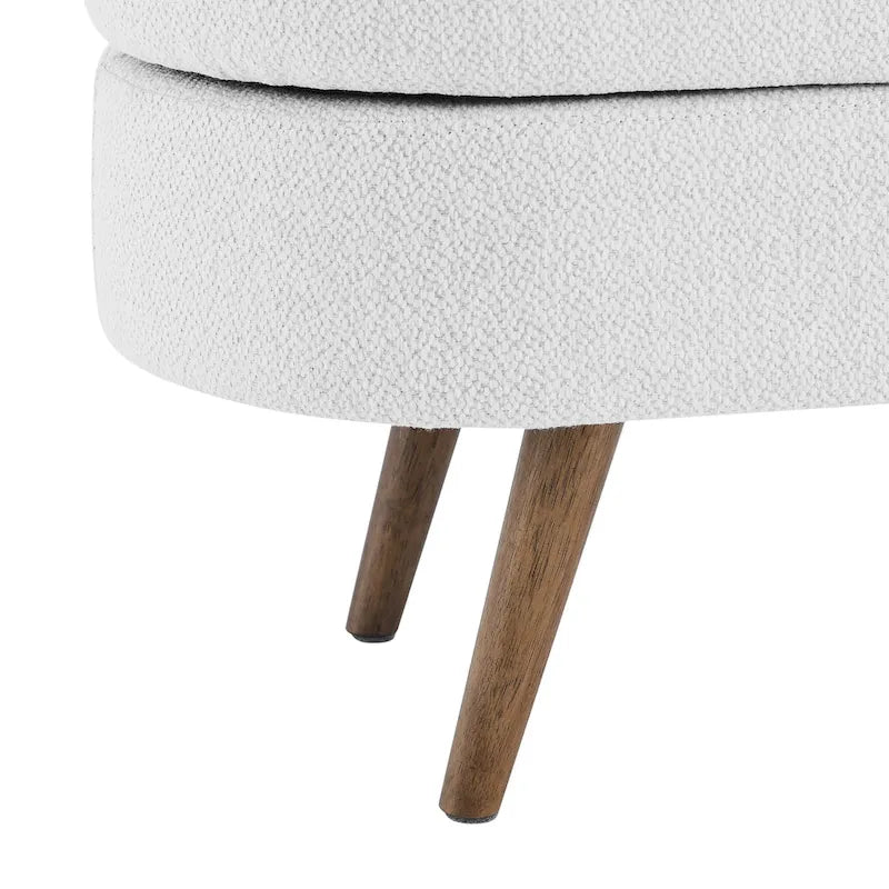 Ottoman Oval Storage Bench with Rubber Wood Legs - 43.5L x 16W x 16H
