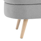 Ottoman Oval Storage Bench with Rubber Wood Legs - 43.5L x 16W x 16H