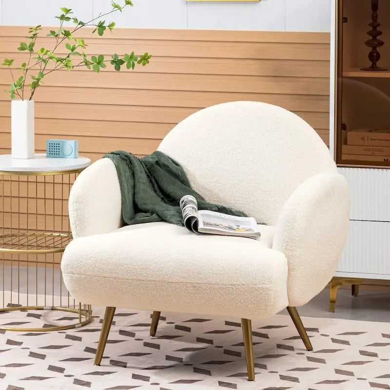 XINMICS Modern Accent Chair Upholstered Armchair for Living Room, Bedroom