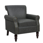 Nailheads Accent Chair Faux Leather Armchair