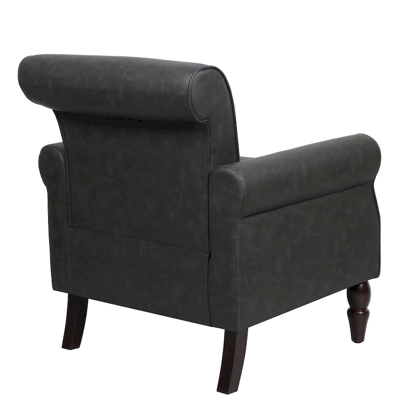 Nailheads Accent Chair Faux Leather Armchair