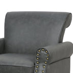 Nailheads Accent Chair Faux Leather Armchair