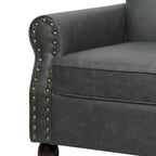 Nailheads Accent Chair Faux Leather Armchair