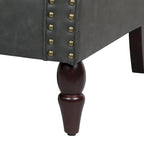 Nailheads Accent Chair Faux Leather Armchair