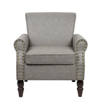 Nailheads Accent Chair Faux Leather Armchair