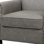 Nailheads Accent Chair Faux Leather Armchair