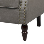 Nailheads Accent Chair Faux Leather Armchair