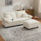 Modular Sectional Sofa, Comfy Cloud Couch Sectional Sofa with Ottoman, Deep Seat Sofa Sleeper for Living Room