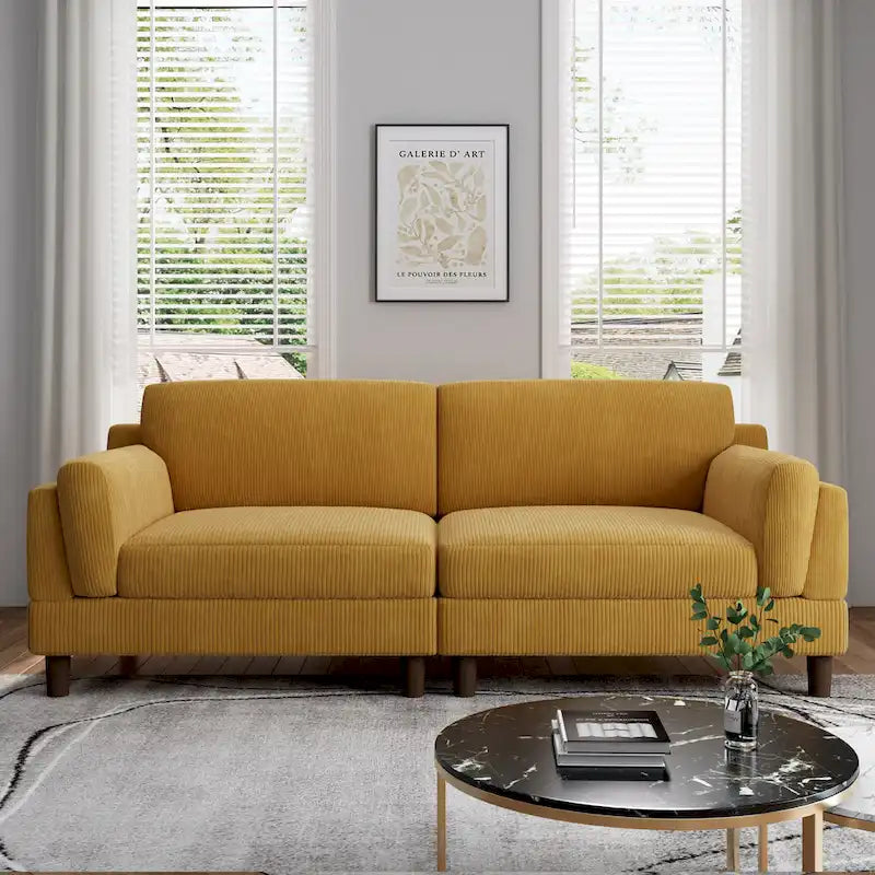 90 Corduroy Sectional Sofa Lounge Sleeper Sofa