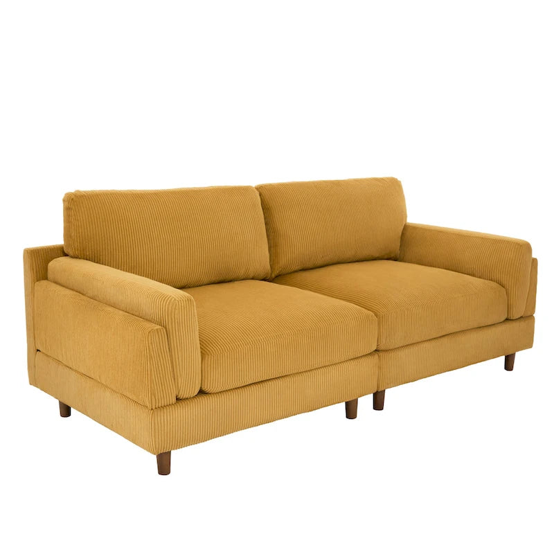 90 Corduroy Sectional Sofa Lounge Sleeper Sofa