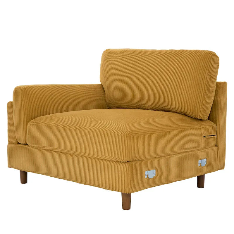 90 Corduroy Sectional Sofa Lounge Sleeper Sofa