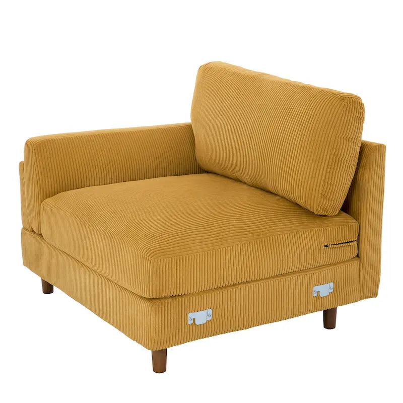 90 Corduroy Sectional Sofa Lounge Sleeper Sofa