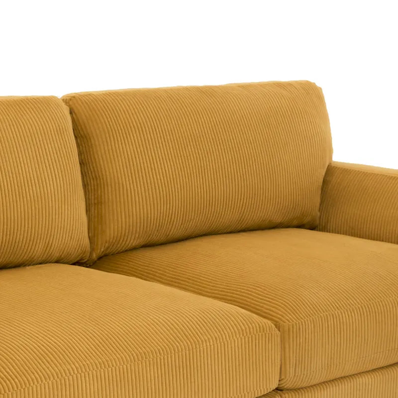 90 Corduroy Sectional Sofa Lounge Sleeper Sofa