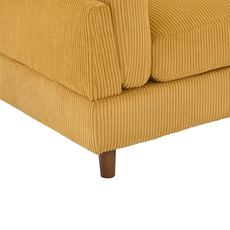 90 Corduroy Sectional Sofa Lounge Sleeper Sofa
