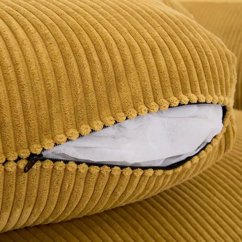 90 Corduroy Sectional Sofa Lounge Sleeper Sofa
