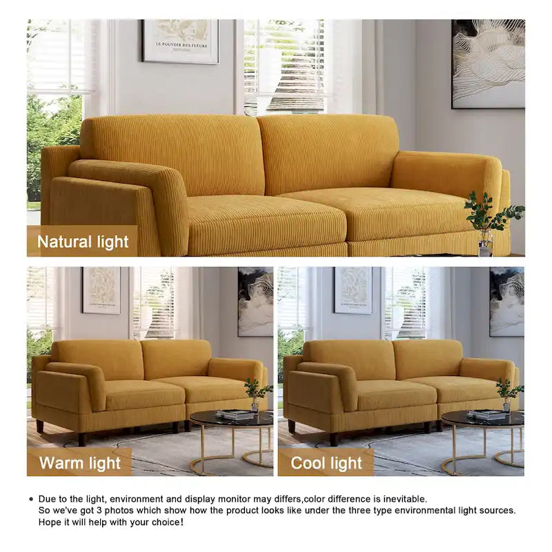 90 Corduroy Sectional Sofa Lounge Sleeper Sofa