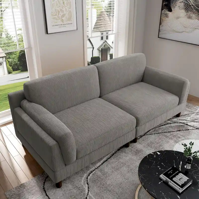 90 Corduroy Sectional Sofa Lounge Sleeper Sofa