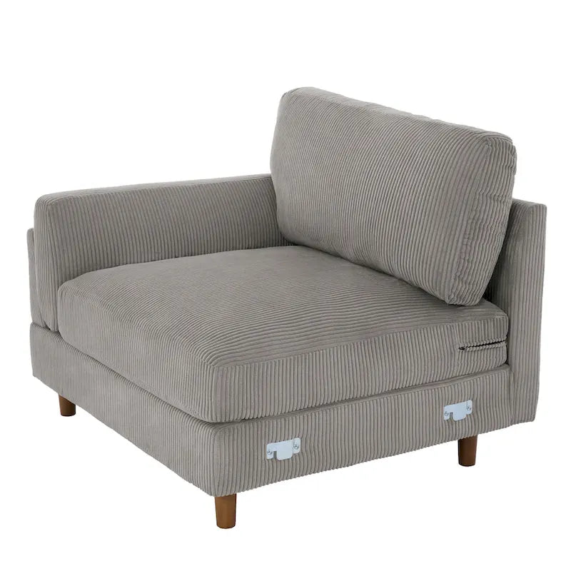 90 Corduroy Sectional Sofa Lounge Sleeper Sofa