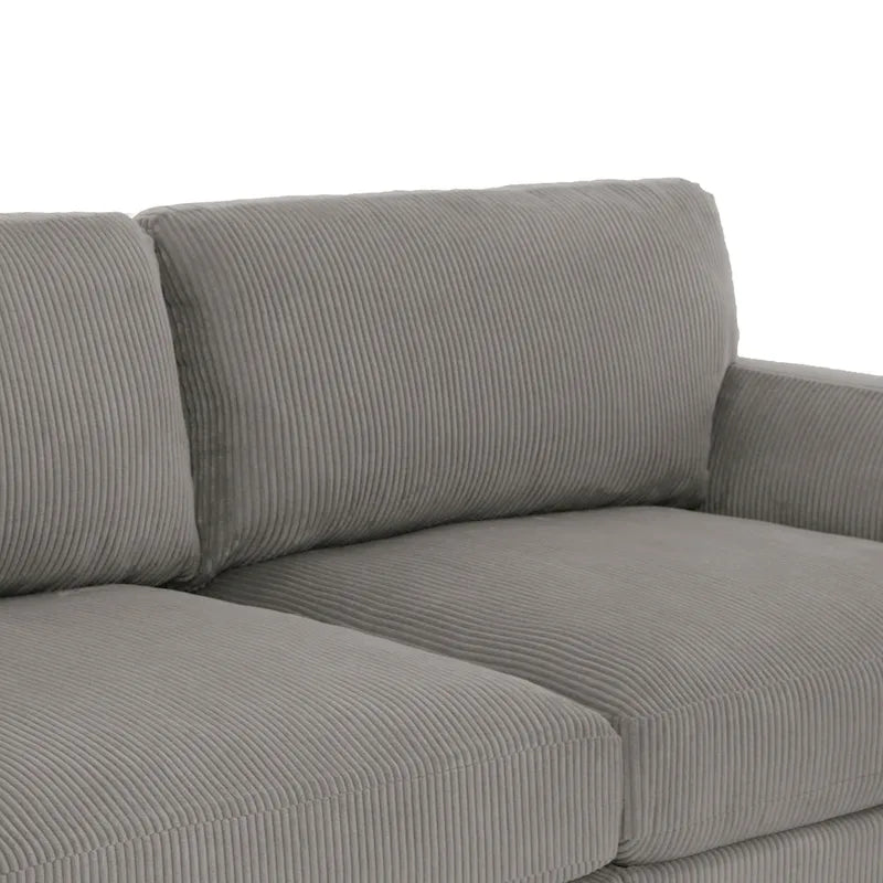 90 Corduroy Sectional Sofa Lounge Sleeper Sofa