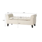 Modern Stylish Upholstered Storage Bench with Flip Top