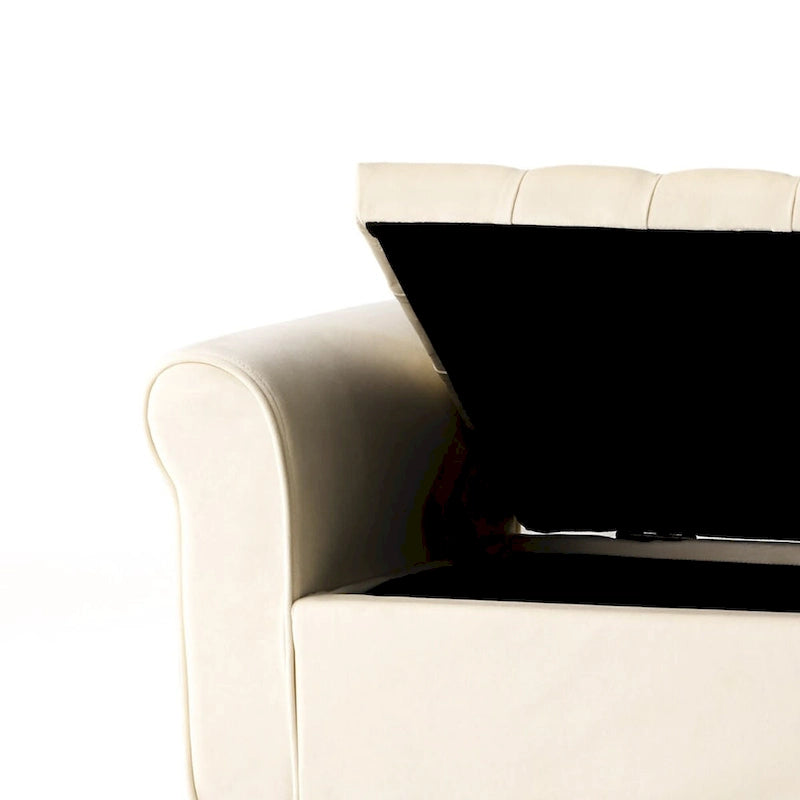 Modern Stylish Upholstered Storage Bench with Flip Top